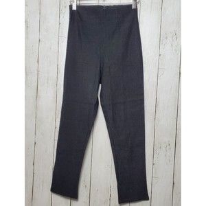 ROROX Women's Small Stretch Pants Skinny Side Slit Black Rayon Blend NEW